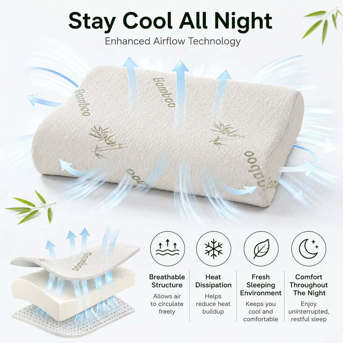 Puravi Bamboo Contour Pillow